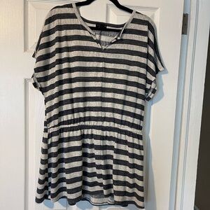 Lane Bryant Stripped Peplum White & Blue Size 18/20